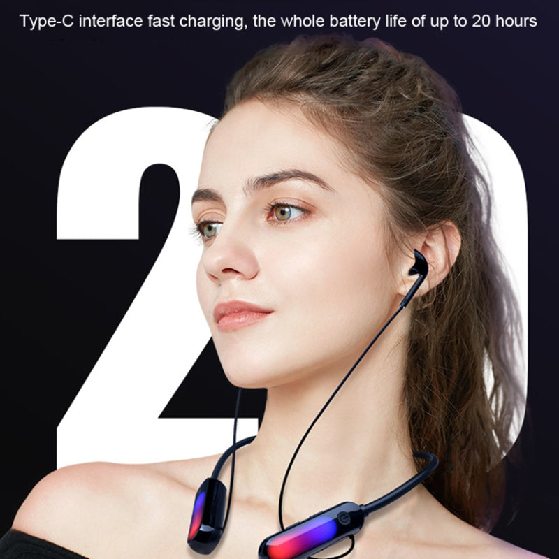 B10 Bluetooth Earphones Silicone Neckband Wireless Headphones with Atmosphere Light B10 Bluetooth Earphones Silicone Neckband Wireless Headphones with Atmosphere Light